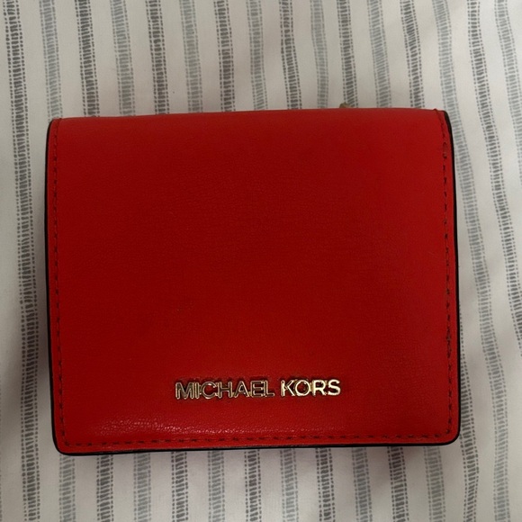Michael Kors Accessories - Michael Kors Orange Leather Envelope Wallet